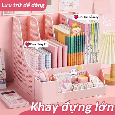 Kệ Đựng Tài Liệu Để Bàn 3 Ngăn – Kệ Văn Phòng Đựng Hồ Sơ A4, Đựng Sách Vở Học Sinh Gọn Gàng, Ngăn Nắp