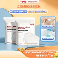 Combo 2 bịch 200 miếng lót thấm sữa Topgiakids, 2 bịch miếng dán chắc chắn, mỏng nhẹ thấm hút tốt