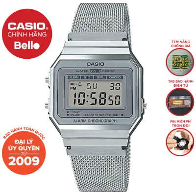 Đồng hồ Casio Nam A700WM-7A bảo hành chính hãng 1 năm - Pin trọn đời