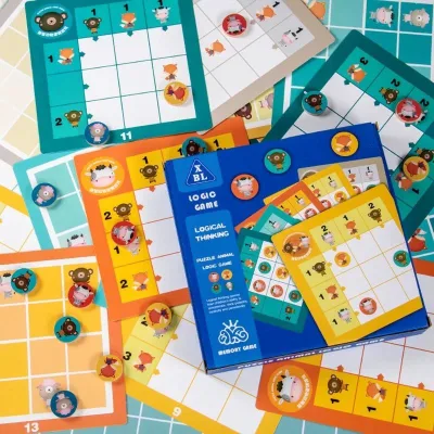 Đồ chơi gỗ giáo dục xếp hình board game sudoku logic động vật nhóm rèn luyện trí tuệ tư duy thông minh cho bé