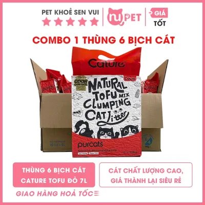 Fire Speed | Combo Box of 6 Bags of Cature Tofu Red Sand 7L Milk at Wholesale Price | Soy Cat Litter Is 100% Tofu with Low Dust.