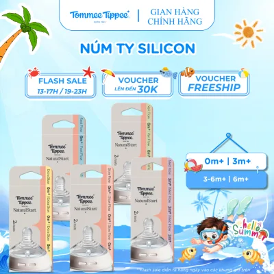 Núm Ty Silicon Siêu Mềm Tự Nhiên Tommee Tippee Natural Start Nhiều Size (Vỉ Đôi, Tách Lẻ)
