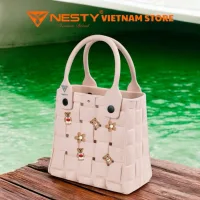 [TX-06] Túi Xách Tay NESTY Nữ EVA Đính Kèm Charm Mềm Nhẹ Hiện Đại Chống Thấm