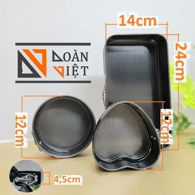 M1 SẮC MÀU I Bộ Khuôn Gài Chống dính Hình TIM TRÒN CHỮ NHẬT. Khuôn Bánh Bông Lan KHUÔN GÀI ĐẾ RỜI Thép Carbon Không Dính. Dụng cụ làm bánh NƯỚNG TRUYỀN THỐNG gato, gateau, chiffon VUÔNG TRÒN TIM. Đồ gia dụng Nhà Bếp Dụng cụ pha chế Nguyên liệu Thực Phẩm