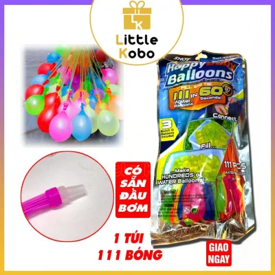 Bộ 111 Bong Bóng Nước Chùm Happy Baby Balloon Loại Tốt Bong Bóng Có Vòi Nối Bơm Nhanh Đồ Chơi Trẻ Em