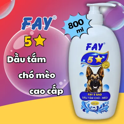 Fay Dog and Cat Bathing Oil for Cleaning Lice and Mites - 5 Stars 5 Features - Cleans Lice, Deodorizes, Protects and Cares for Skin and Fur