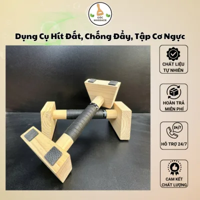 Dụng Cụ Hít Đất, Parallettes Gỗ Thông, Chống Đẩy, Tập Cơ Ngực, Planche, Handstand, Calisthenics, Gym & Yoga Tại Nhà