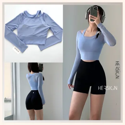 Hersign Women's Gym Clothes Women's Long-Sleeved Yoga Set Sports Clothes for Running and Cycling Smixc34N12 - Hersign Ease Collection