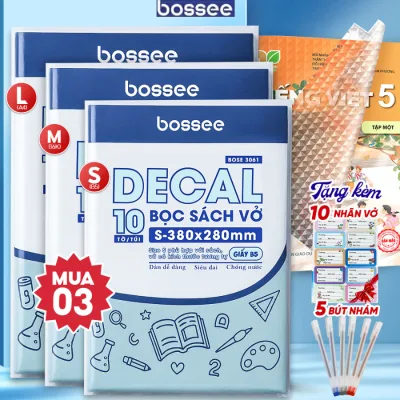 Combo 10 Bọc Sách Giáo Khoa Vở Học Sinh - Decal Trong Suốt Kim Cương Tự Dán Chống Nước, Bụi Bẩn