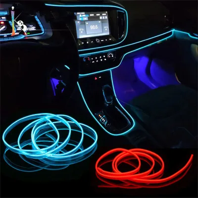 Dây Đèn LED Dẻo Tự Lắp Đặt 1/3/5m 5V USB, Đèn Trang Trí Nội Thất Ô Tô, Đèn EL Ánh Sáng Lạnh, Ống Đèn Tạo Không Khí Cho Xe Hơi