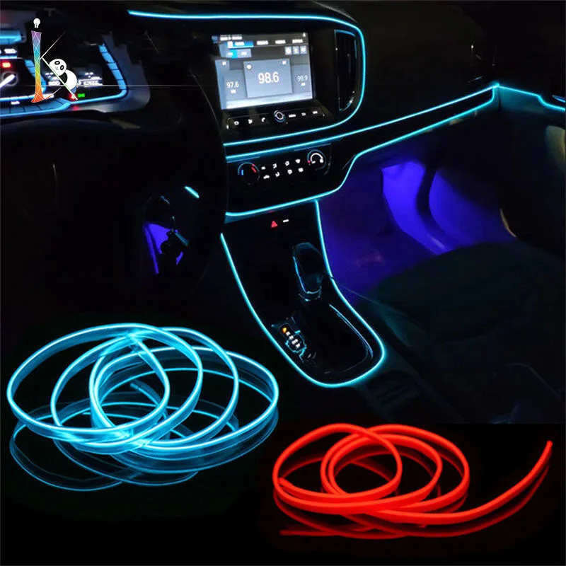 Dây Đèn LED Dẻo Tự Lắp Đặt 1/3/5m 5V USB, Đèn Trang Trí Nội Thất Ô Tô, Đèn EL Ánh Sáng Lạnh, Ống Đèn Tạo Không Khí Cho Xe Hơi