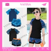 [10-46kg] Đồ bơi cho bé trai size đại quần 2 lớp đi bơi đi biển in hoạ tiết thời trang phong cách VATIXA BT04