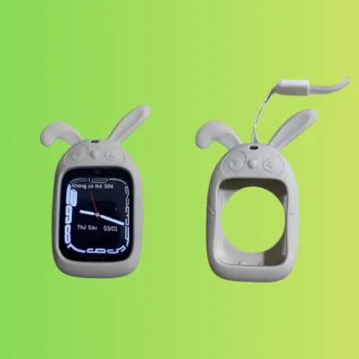 Ốp vỏ cho đồng hồ thông minh lắp sim Q22, P60, P68... Ốp silicone tai thỏ bảo vệ đồng hồ thông minh đeo cổ