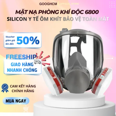 Mặt Nạ Phòng Độc 6800 - Silicon Y Tế, An Toàn Cho Da, Bảo Vệ Toàn Mặt, Kính Chống Hơi Sương - Đầy Đủ 7 Chi Tiết