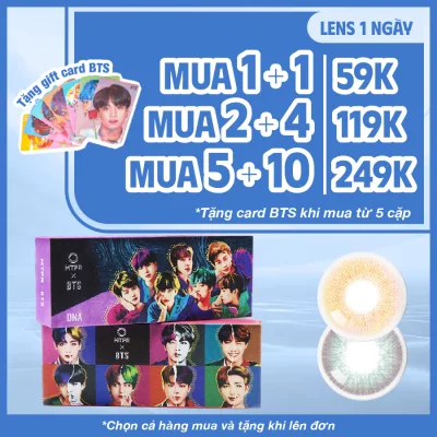 BTS- Lens 1 NGÀY (1𝗖HIẾC ) DNA/ IDOL (myself gray/destiny brown) - Seoullens Kính áp tròng Hàn Quốc
