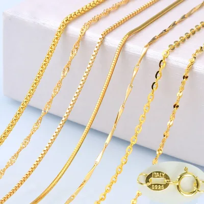 Vàng 18K S925 bạc sterling Vòng cổ Thiết kế khác nhau / Chiều dài mạ vàng Dây chuyền nữ trang sức Quà tặng