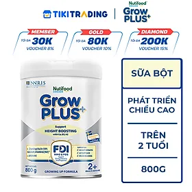 Sữa bột Nutifood GrowPLUS+ Cao Lớn Vượt Trội trên 2 tuổi Lon 800g