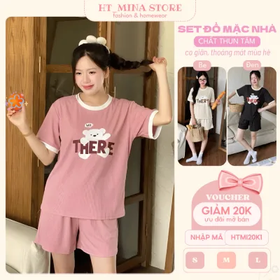 Set Bộ Đùi Cộc Áo Cổ Tròn Basic Quần Ngắn Cạp Chun Chất Liệu Thun Tăm Cao Cấp Mềm Mịn