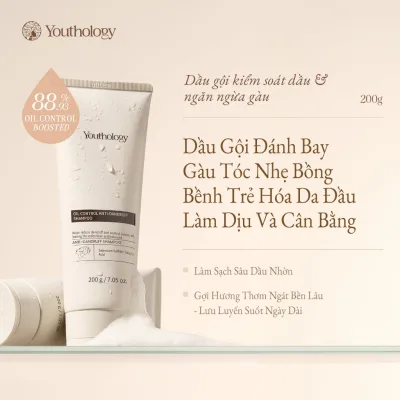 Youthology Gội Ngừa Gàu 200g – Kiểm Soát Dầu, Thơm Lâu, Da Đầu Sạch Khỏe