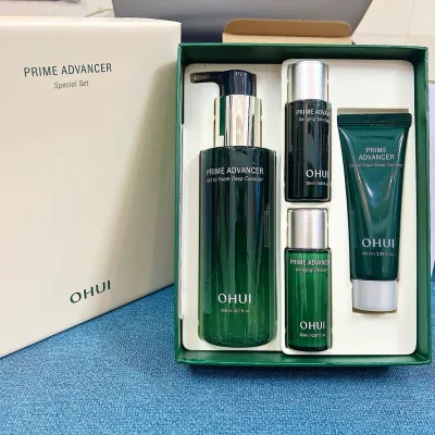 Bộ Sữa Rửa Mặt OHUI Prime Advancer Gel Cleanser - Ngăn Ngừa Lão Hóa, Làm Sạch Dịu Nhẹ, Căng Bóng Da