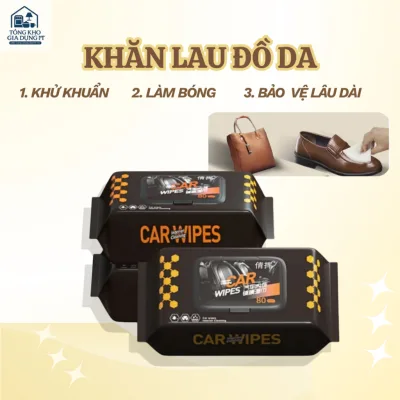 Khăn Ướt Lau Nội Thất Ô Tô Làm Sạch & Bảo Vệ, Bảo Dưỡng Và Làm Bóng Nội Thất Ô Tô, Vệ Sinh Đồ Da, Giày,Túi Túi, Áo Da