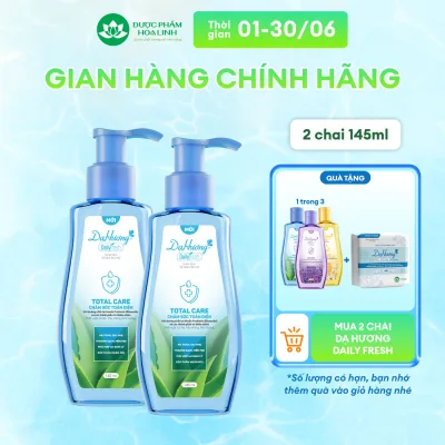 Combo of 2 Bottles of Da Huong Daily Fresh Total Care Cleaning Solution 145ml - Helps with Comprehensive Care