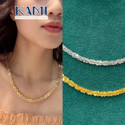 [FreeShip Max] Dây chuyền xoắn hoa mai cọng NHỎ 3 ly bền màu Kami