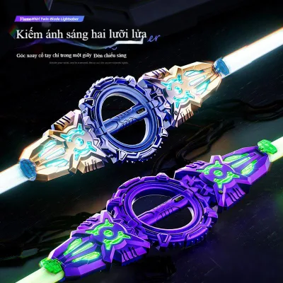 Thanh kiếm lửa bán chạy Thanh kiếm Laser hai lưỡi xoay thanh kiếm phát sáng cho bé trai trẻ em