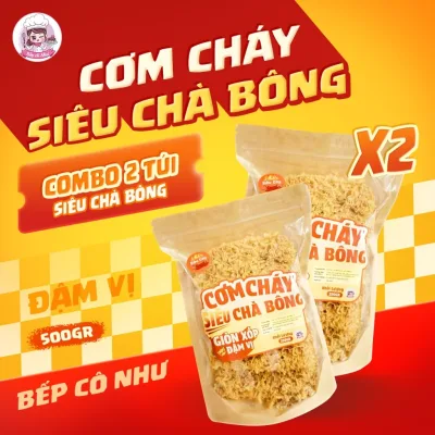 2 Túi | Cơm cháy Siêu chà bông giòn rụm - 2 túi 250g | Đồ ăn vặt Bếp Cô Như Snack