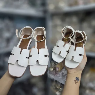Sandal chữ Hờ quai cài da mềm đế dẻo chống trơn trượt cho bé gái
