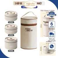 Hộp đựng cơm giữ nhiệt 3 tầng dùng được lò vi sóng ,Hộp cơm trưa văn phòng cách nhiệt
