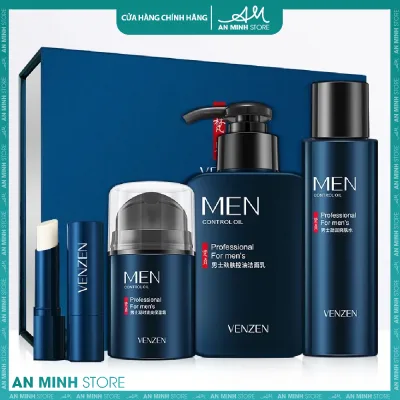 Bộ mỹ phẩm chăm sóc da cho nam, sữa rửa mặt - Toner + kem dưỡng ẩm Veze 2021