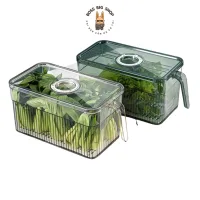 Hộp đựng thực phẩm bỏ tủ lạnh tách nước cỡ lớn có tay cầm, Chất liệu nhựa thực phẩm PP an toàn cho sức khỏe