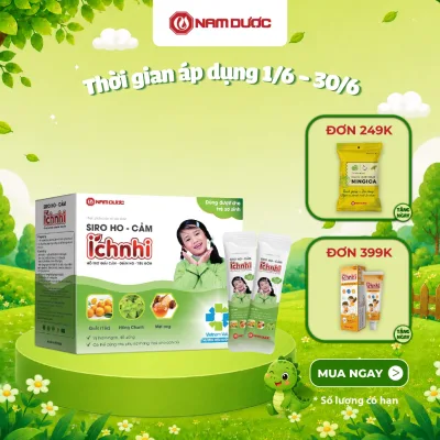 Thực phẩm bảo vệ sức khỏe Siro ho - cảm Ích Nhi, Hộp 30 gói x 5ml, hỗ trợ giải cảm- giảm ho- tiêu đờm