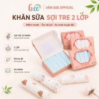 Sét 5 khăn sữa Gee 2 lớp sợi tre/ muslin cao cấp (30x30cm) siêu mềm mịn, thấm hút an toàn cho dạ bé.