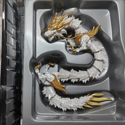 Hàng sẵn có Mô hình ghép rồng mát mẻ, Mountain Sea Classic Huaxia Ancient-Qinglong-Black White Canglong-Four Spirits of Heaven-Movable