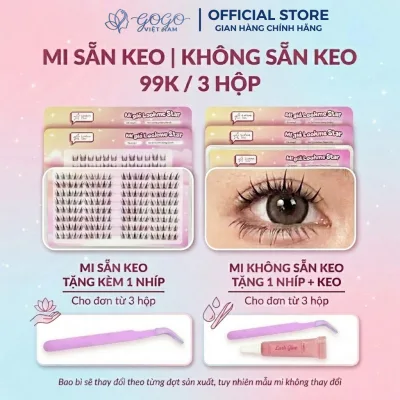 Lông Mi Lookme Star (tặng 1 nhíp +1 keo/ đơn từ 3 hộp mi không sẵn keo) Tặng 1 nhíp / đơn từ 3 hộp sẵn keo