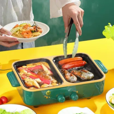 Convenient 2-Compartment Non-Stick Hot Pot, Yin Yang Hot Pot Helps Enjoy 2 Hot Pot Flavors at the Same Time, Easy to Use, Easy to Clean