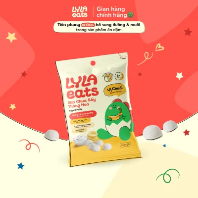 Sữa Chua Sấy Không Đường Cho Bé từ 8 Tháng Lyla Eats Sữa Chua Trái Cây Ăn Dặm Cho Bé - Vị Chuối 8g