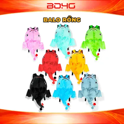 Balo Con Rồng Vải Nhung 2 Lớp – Đựng Laptop, Sách Vở, Mũ Bảo Hiểm, Đi Chơi, Đi Học