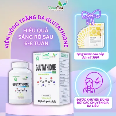 Viên uống hỗ trợ làm trắng da Glutathione Collagen GH làm trắng da, ngăn ngừa lão hóa, giảm nám sạm tàn nhang