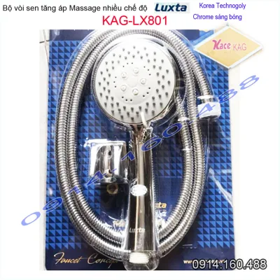 Vòi sen Luxta KAG-LX801 tròn trọn bộ có dây, Best Sales shower head vòi hoa sen nhiều chế độ tia nước hạt mưa mạnh sử dụng tốt