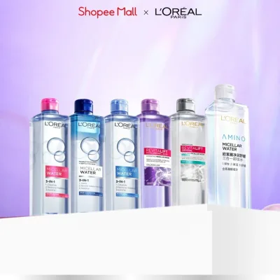 Nước tẩy trang làm sạch sâu, loại bỏ bụi bẩn & trang điểm 3-in-1 L'Oreal Paris Micellar Water 400ml