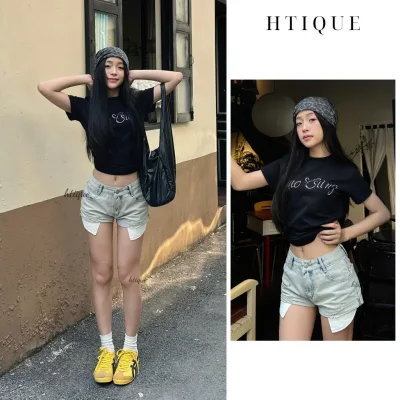 HTIQUE - DEAL mở bán Quần sooc jeans denim cá tính, Quần đùi jeans hai túi phong cách street style QB09