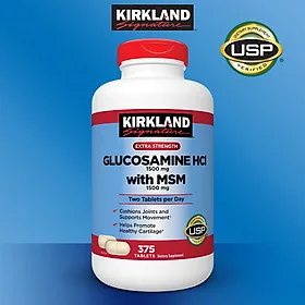Glucosamine 1500mg MSM 1500mg Kirkland Signature  - Phục hồi sụn khớp, Giảm đau nhức xương khớp và Hỗ trợ sự vận động linh hoạt hiệu quả - QuaTangMe Extaste