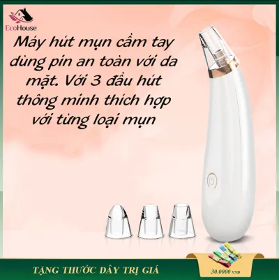 Máy hút mụn đầu đen mini cầm tay, dụng cụ tiện lợi chăm sóc da mặt, bảo hành 12 tháng