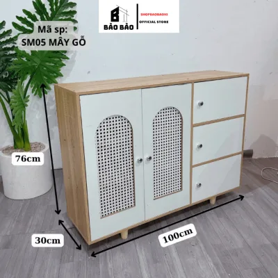 Tủ đựng đồ nhiều ngăn cánh cửa decor nhà hiện đại MDF chống ẩm - LM5