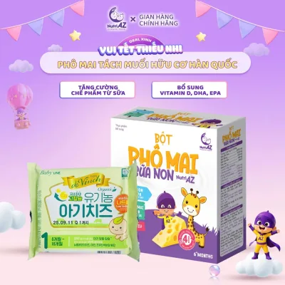 Phô Mai Tách Muối Hữu Cơ Hàn Quốc Cho Bé Ăn Dặm Từ 6 Tháng Tuổi (Gói 10 miếng)