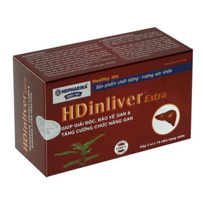 Thực Phẩm BVSK HDinliver Extra - Hỗ Trợ Giải Độc, Tăng Cường Chức Năng Gan (Hộp 5 Vỉ x 10 Viên)