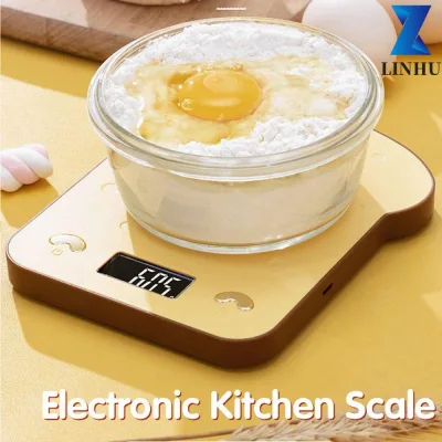 Cân điện tử nhà bếp LINHU, Màn hình LCD Cân kỹ thuật số bánh mì nướng sáng tạo, Dụng cụ cân thực tế làm bánh tại nhà Cân cà phê kỹ thuật số gia đình Phụ kiện nhà bếp